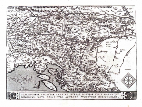 ORTELIUS, ABRAHAM: MAP OF SLAVONIA, CROATIA, CARNIOLA, ISTRIA AND BOSNIA